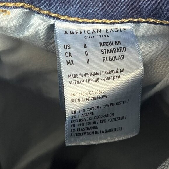 American Eagle Women's 0 High Rise Jegging Crop Next Level Stretch Denim Dark - Picture 8 of 8